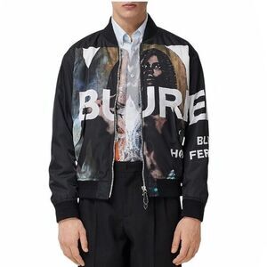 New BURBERRY Kenworthy Printed Logo Bomber Jacket Mens L Rare ($1950)